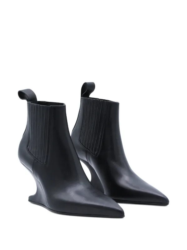 Rick Owens スカルプチャーヒール ブーツ | ブラック | FARFETCH JP