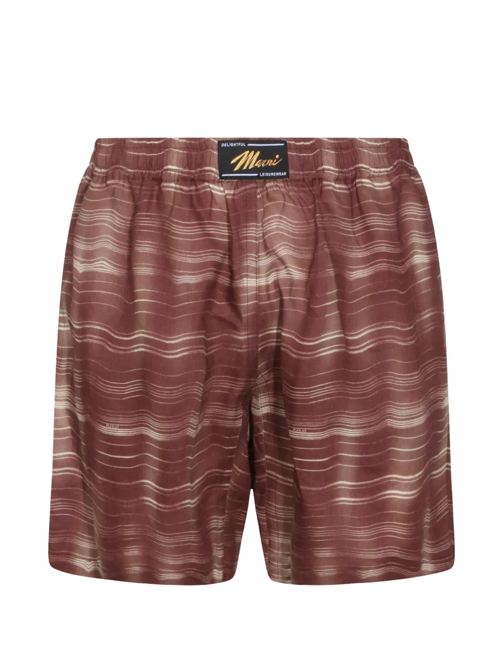 Marni striped ramie shorts - Marrone