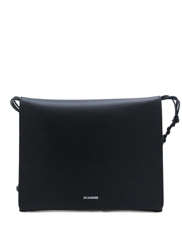 JIL SANDER NAVY レザーショルダーバッグ ブラック Jil Sander ウーブンストラップ ショルダーバッグ | ブラック