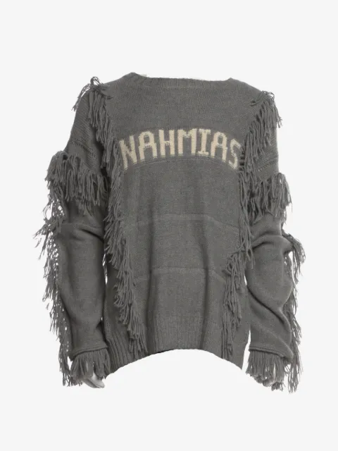 Nahmias jersey con flecos y cuello redondo