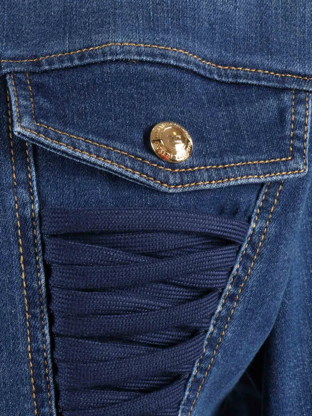  Elisabetta Franchi Lace-up Pocket Jacket - Blue 