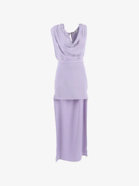 Elisabetta Franchi dress in viscose georgette and crêpe fabrics with train