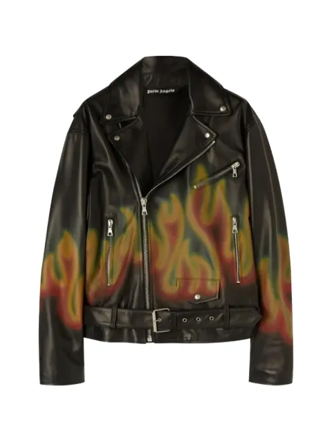 Palm Angels Burning leather jacket