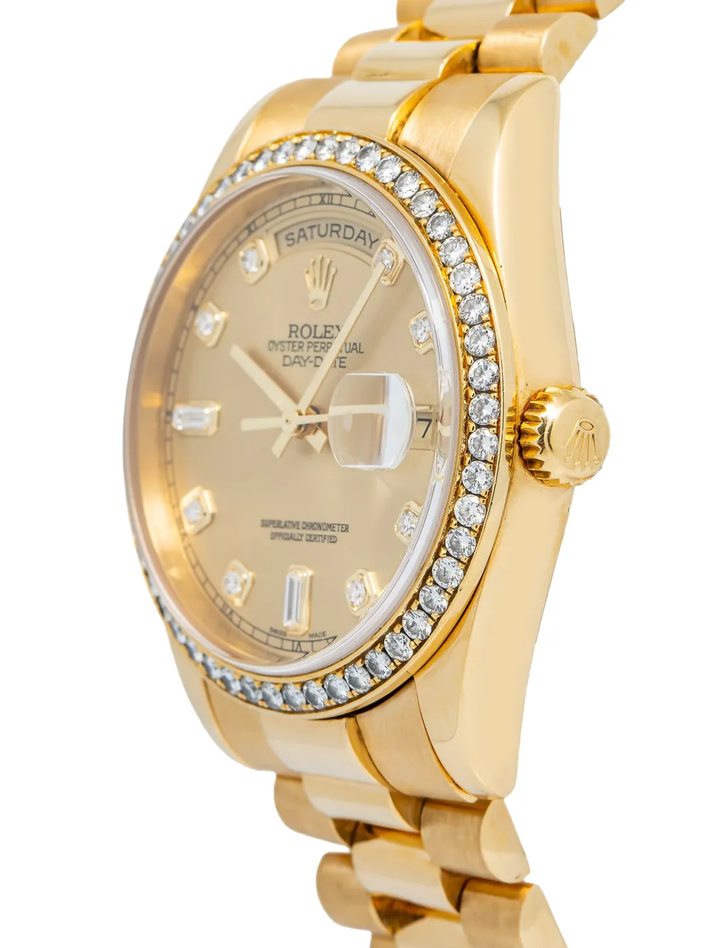  Rolex Diamond 36mm Day-date Watch - Gold 