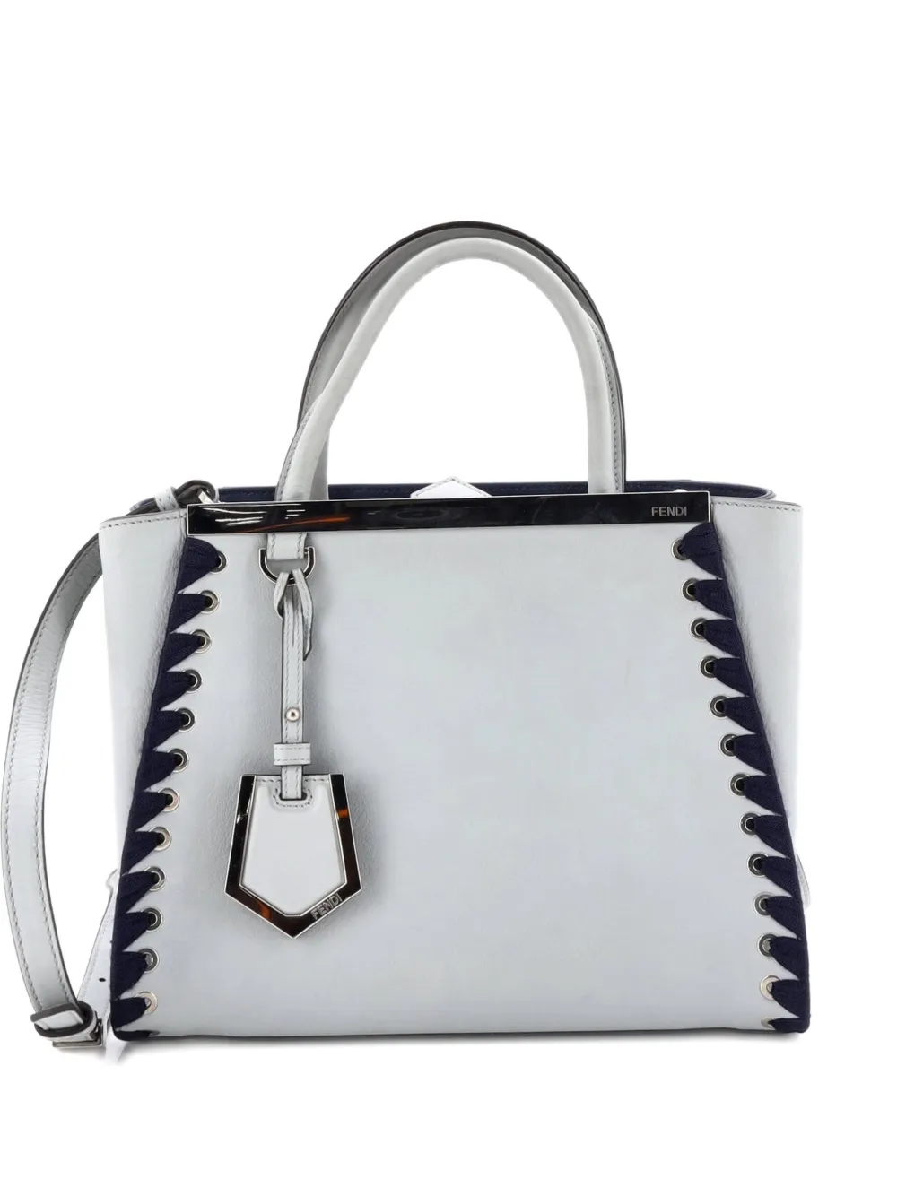 Fendi Pre-Owned 2Jours Bag Whipstitch Leather Petite tote bag - Blu