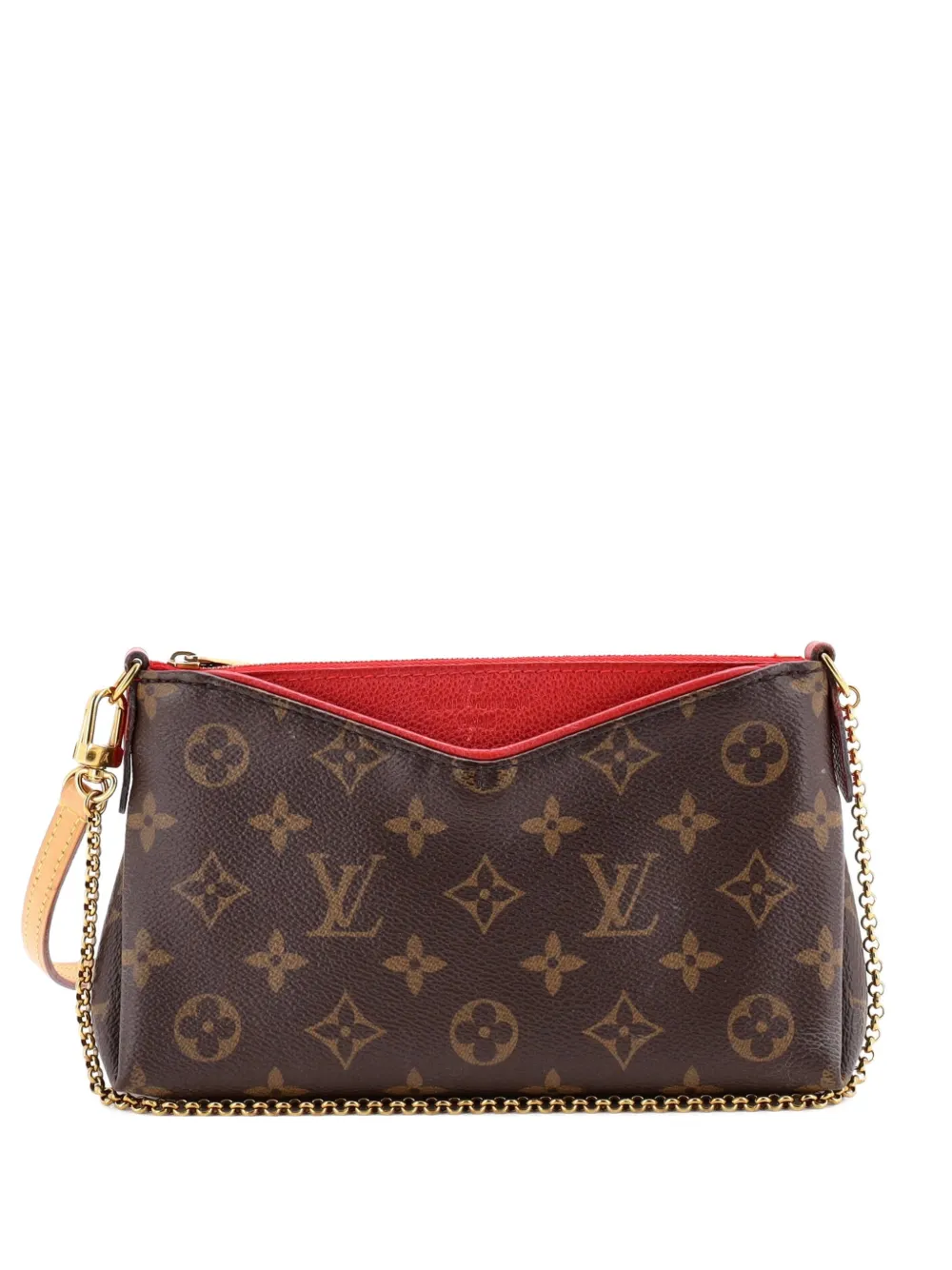 Louis Vuitton Pre-Owned Pallas Monogram Canvas with Leather clutch bag - Marrone