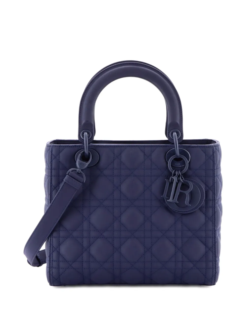 Christian Dior Pre-Owned Ultra Matte Lady Dior Bag Cannage Quilt Calfskin Medium satchel - Blu