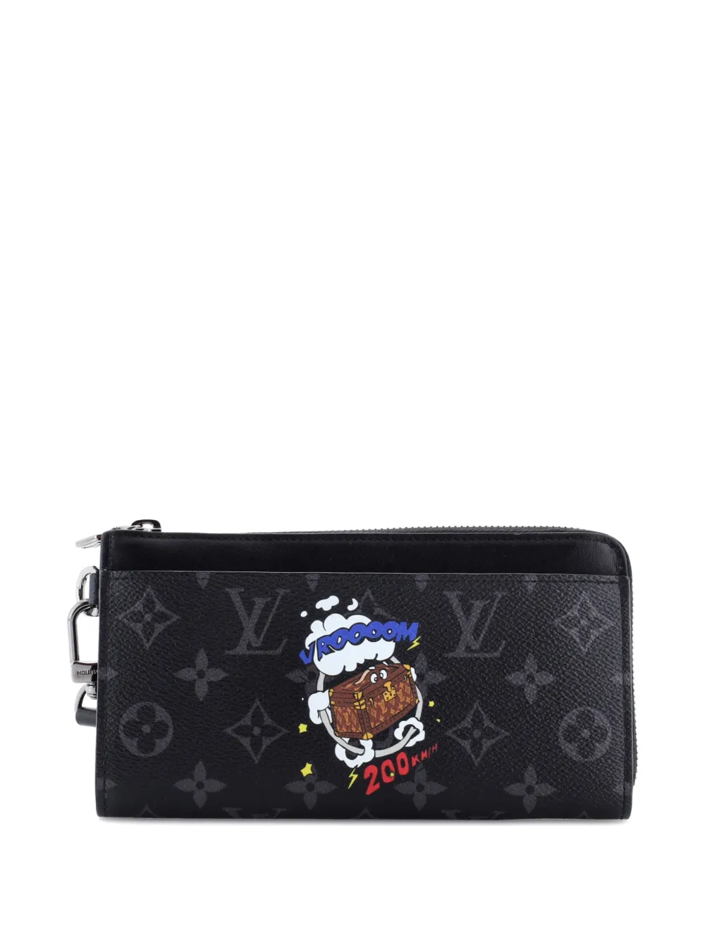 Louis Vuitton Pre-Owned Zippy Dragonne Wallet Limited Edition Comic Trunk Printed Monogram Eclipse Canvas small wallets - Nero