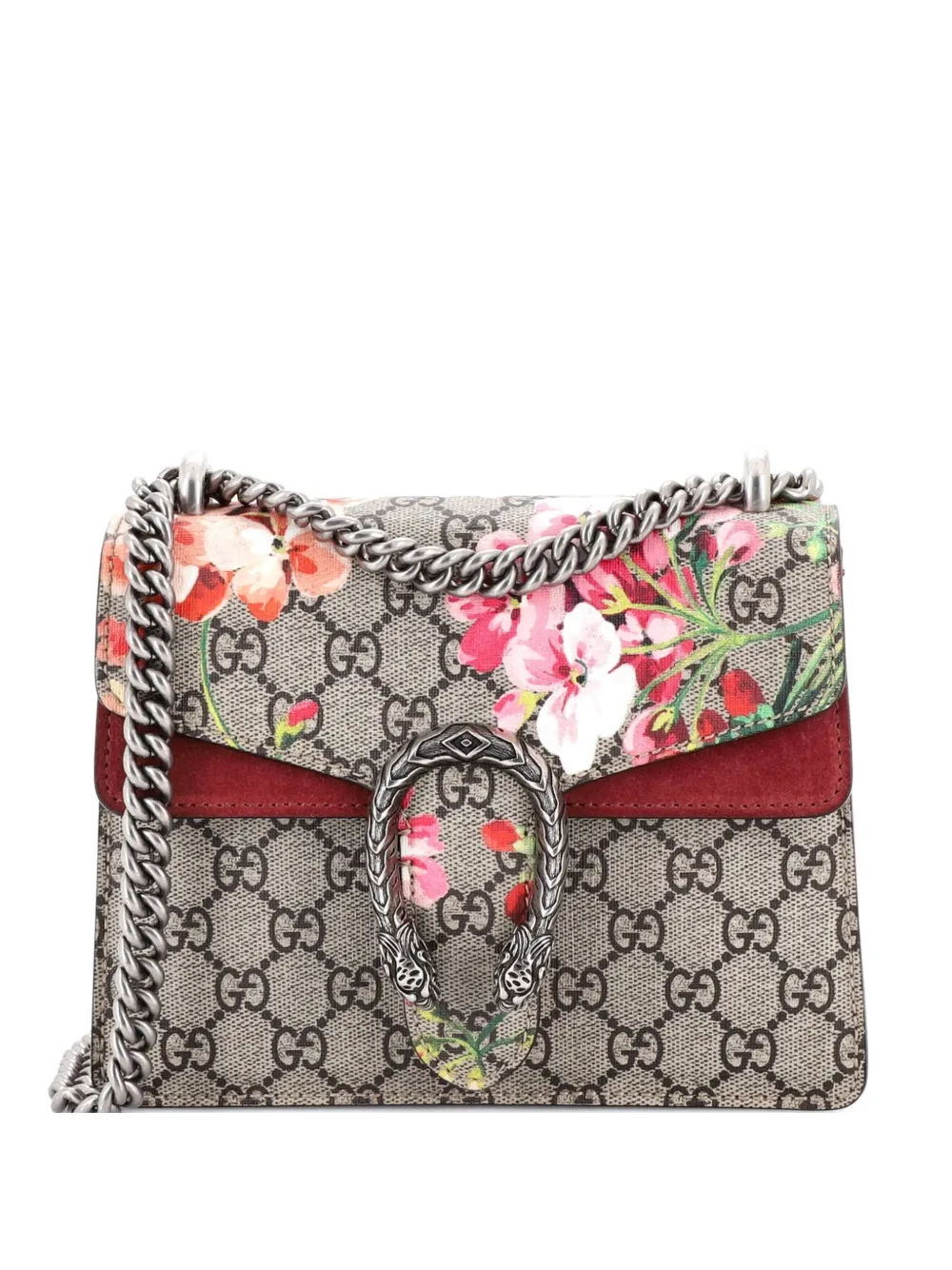Gucci Pre-Owned Dionysus Bag Blooms Print GG Coated Canvas Mini shoulder bag - Marrone
