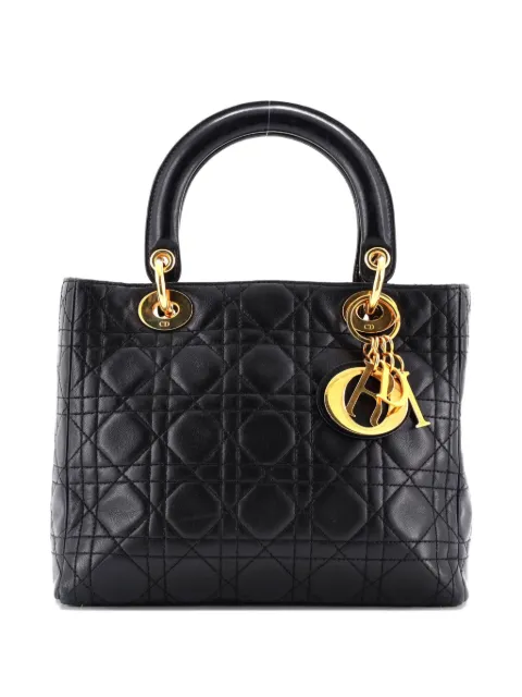 Christian Dior Pre-Owned Vintage Lady Dior Bag Cannage Quilt Lambskin Medium satchel