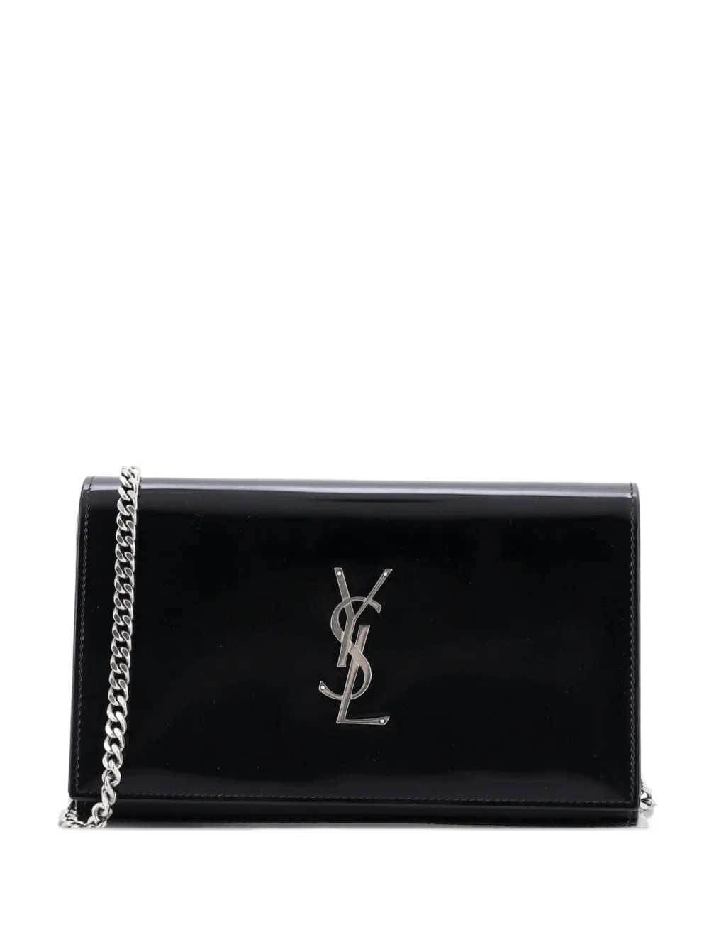 Saint Laurent Pre-Owned Classic Monogram Wallet on Chain Leather Small crossbody bag - Nero