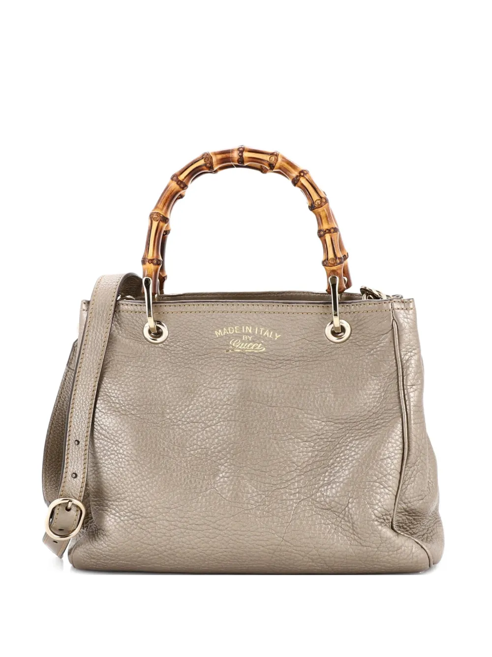 Gucci Pre-Owned Bamboo Shopper Leather Small tote bag - Effetto metallizzato