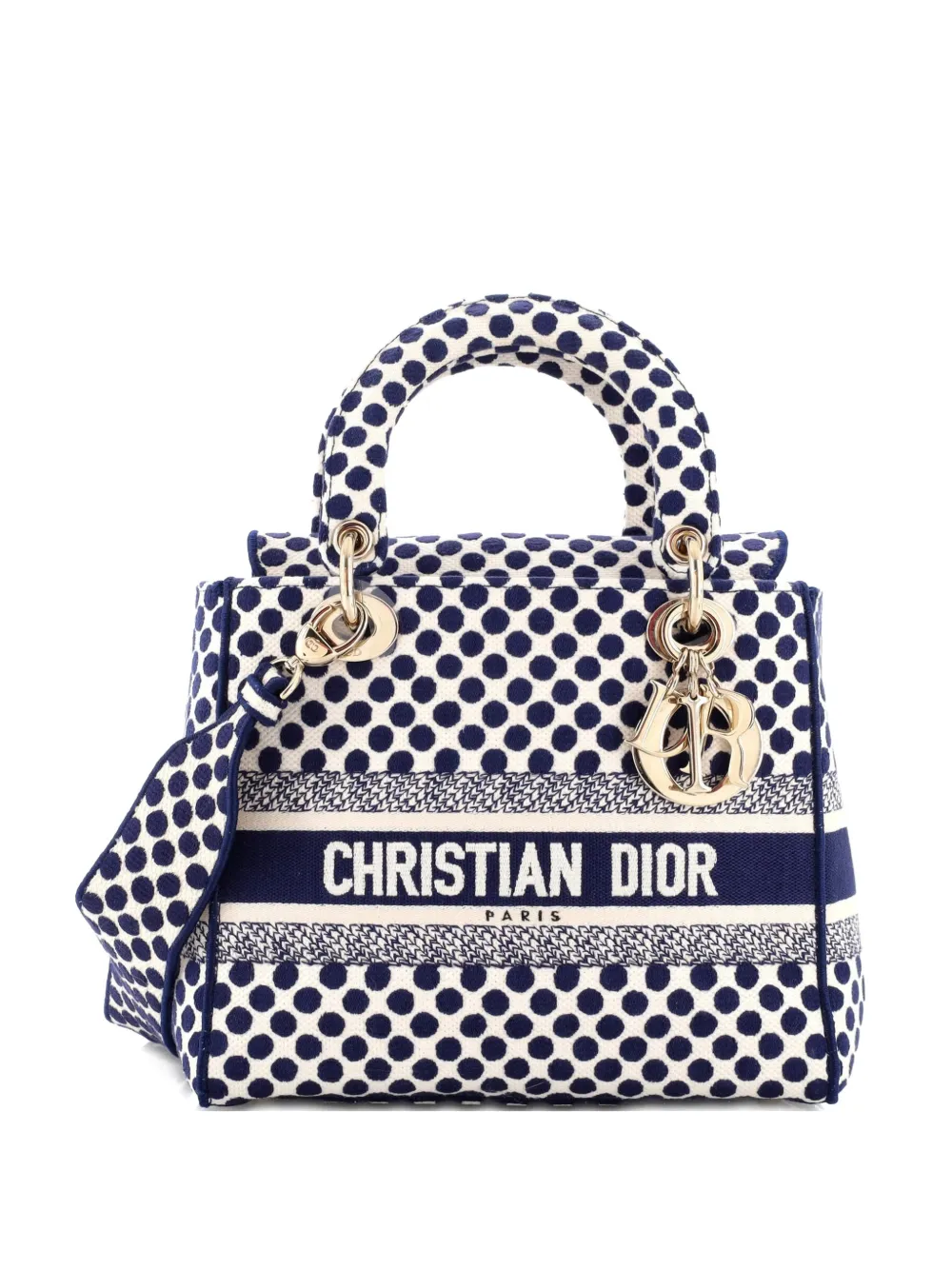 Christian Dior Pre-Owned DiorAmour Lady D-Lite Bag Printed Canvas Medium satchel - Blu