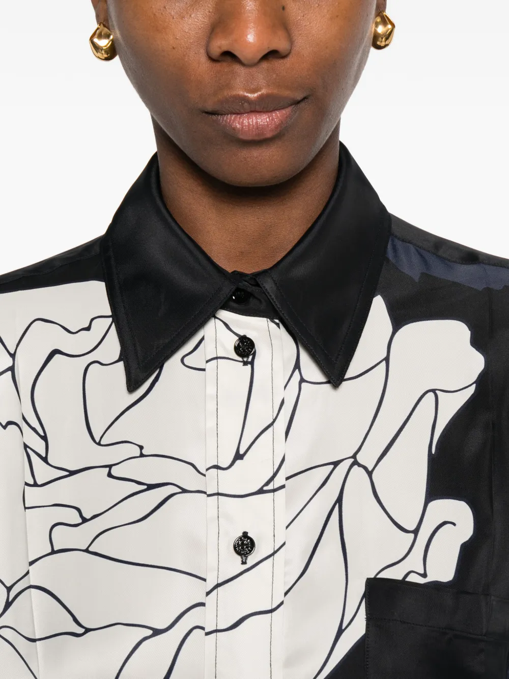 Victoria Beckham Blouse met bloemenprint Blauw