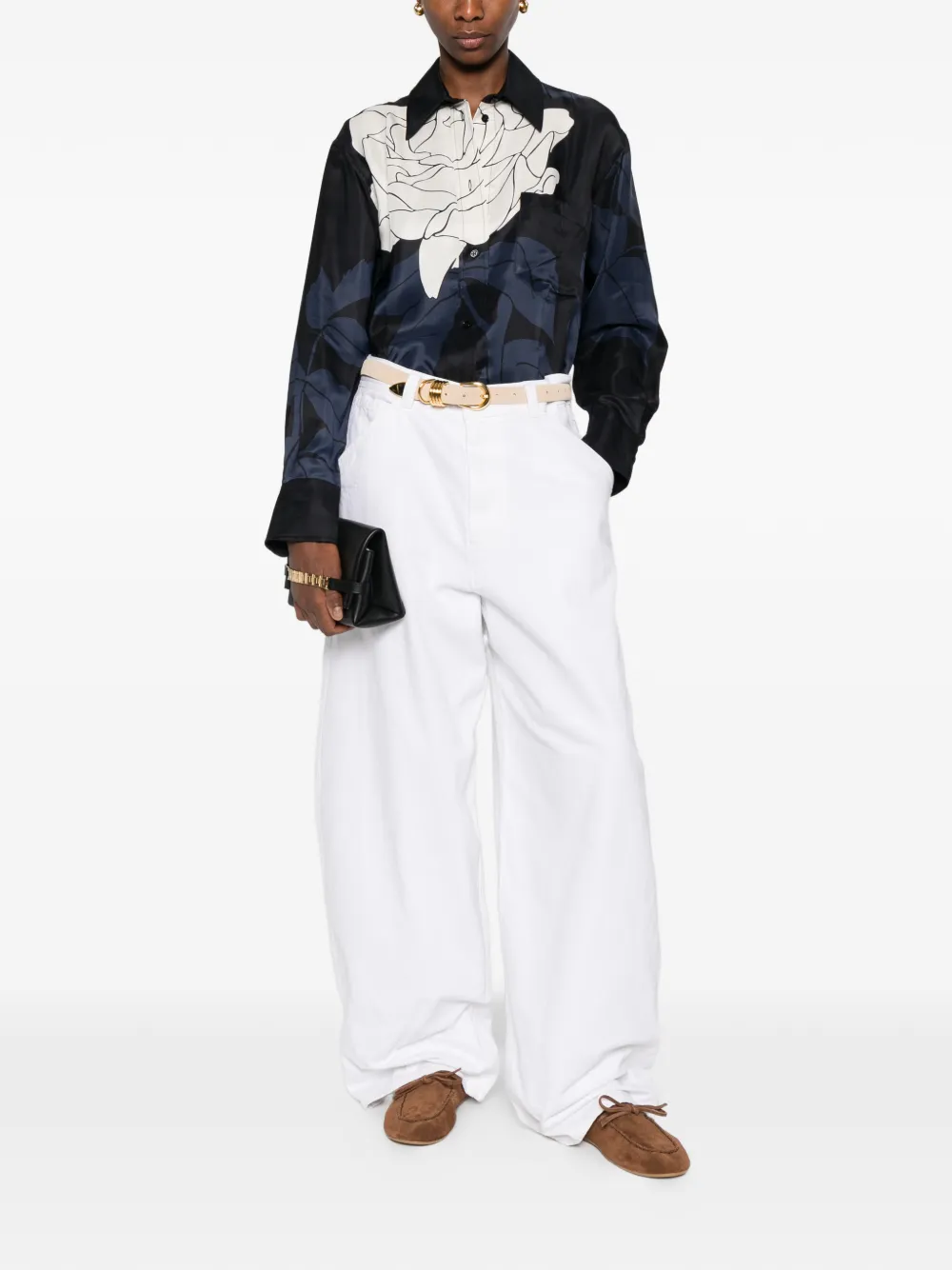 Victoria Beckham Blouse met bloemenprint Blauw