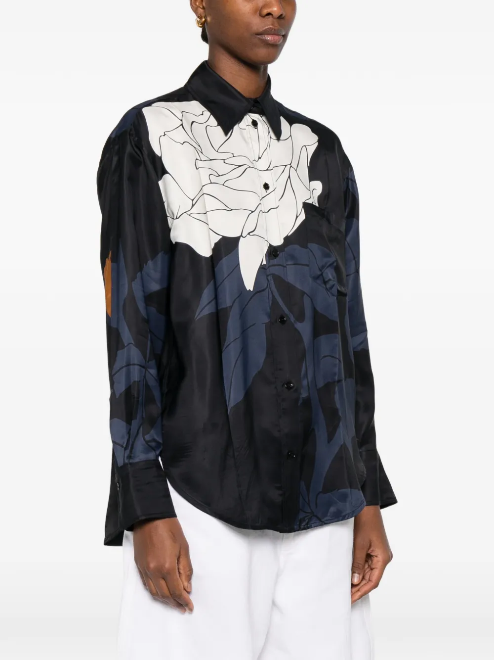 Victoria Beckham Blouse met bloemenprint Blauw