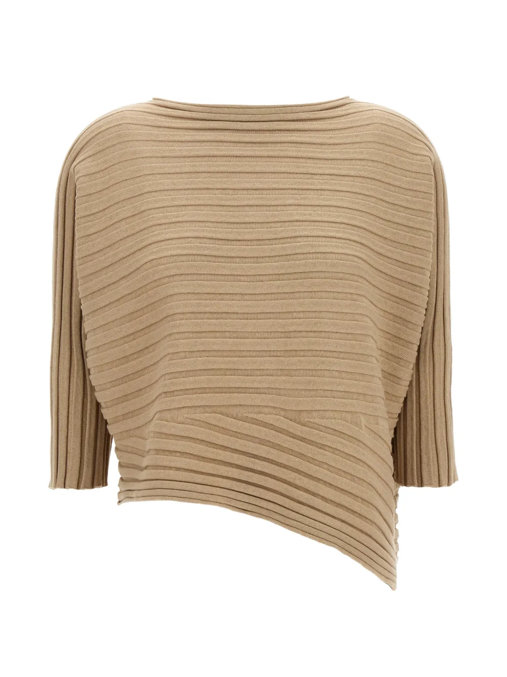 Issey Miyake knit asymmetrical top - Toni neutri