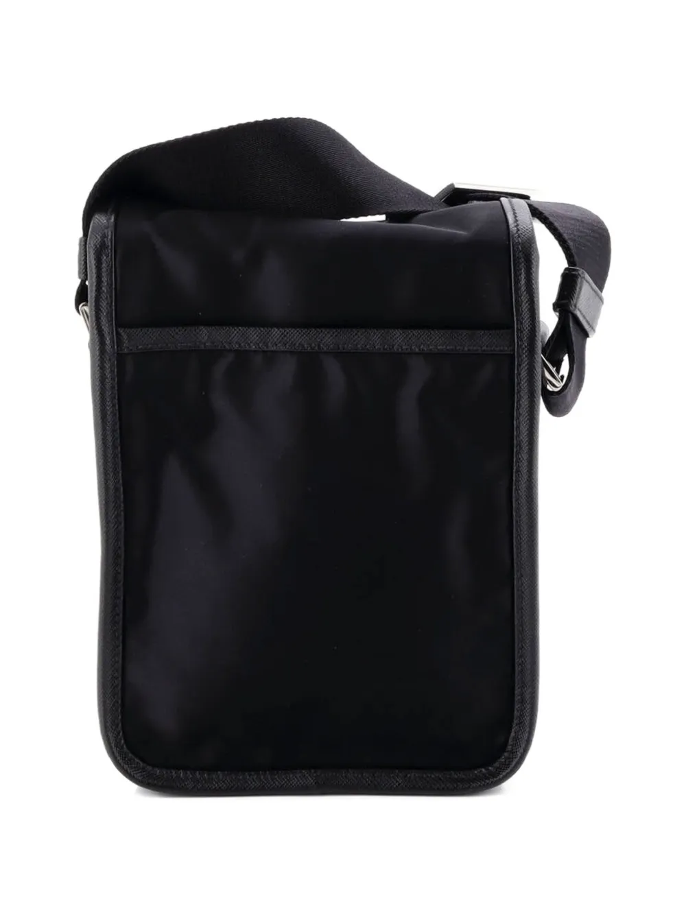 Prada Pre-owned Logo Buckle Messenger Bag Nylon Crossbody Bag in Black, view 2