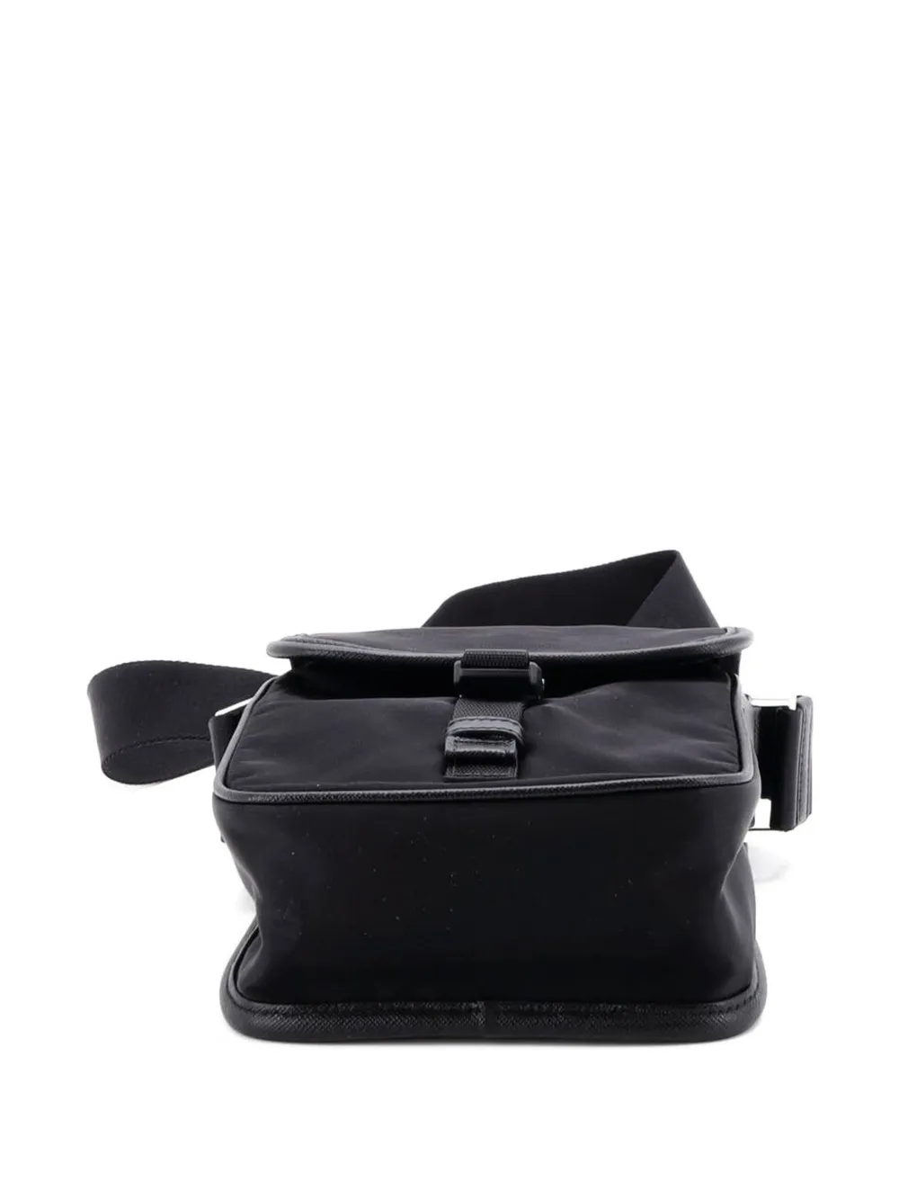 Prada Pre-owned Logo Buckle Messenger Bag Nylon Crossbody Bag in Black, view 4