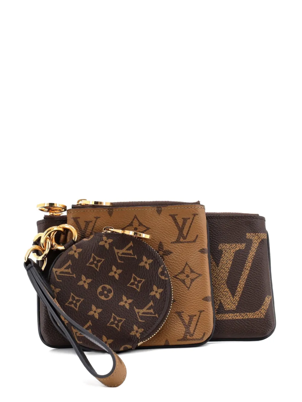Louis Vuitton Pre-Owned Trio Pouch Set Reverse Monogram Giant clutch bag - Braun