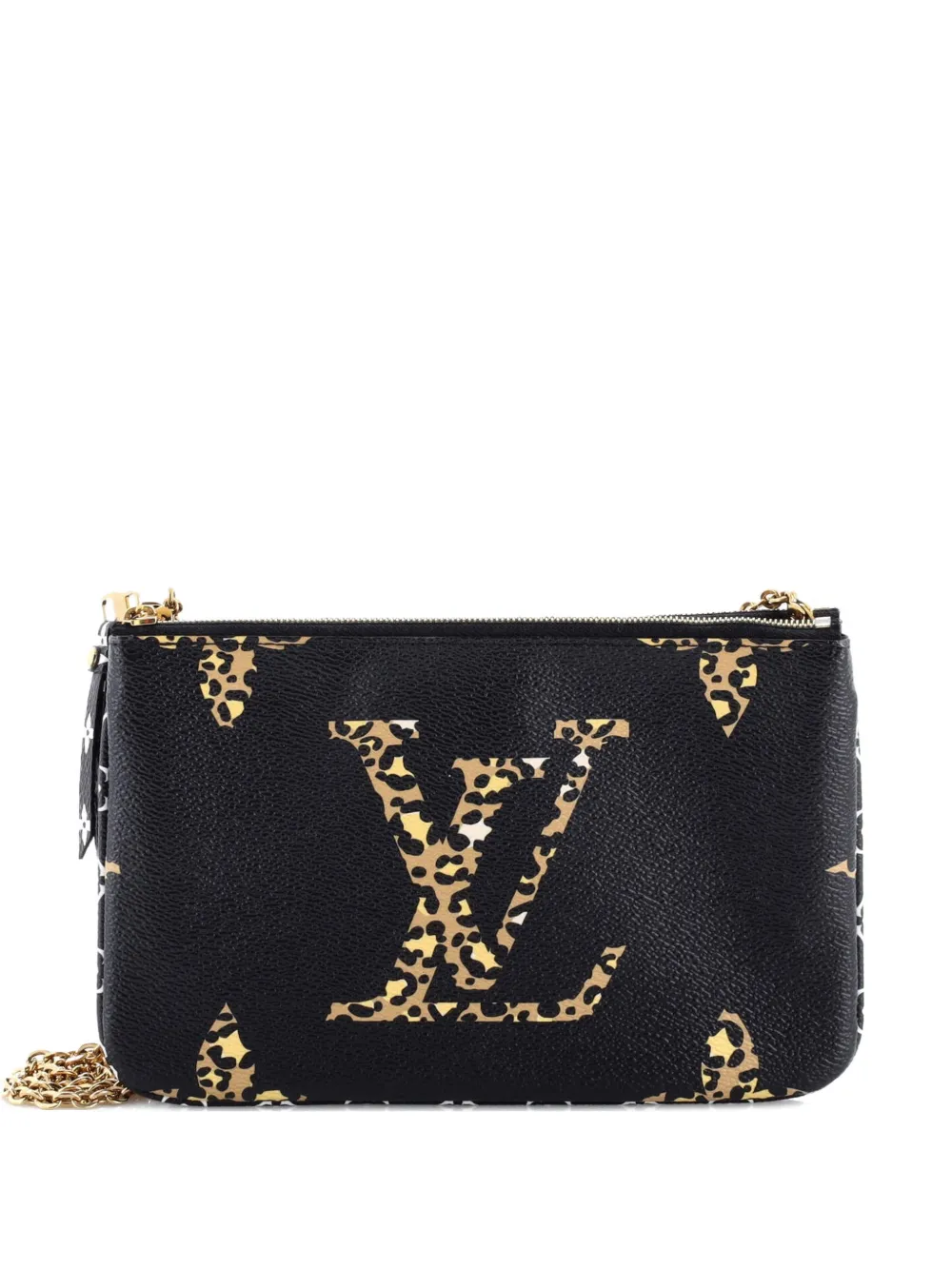 Louis Vuitton Pre-Owned Double Zip Pochette Limited Edition Jungle Monogram Giant clutch bag - Nero