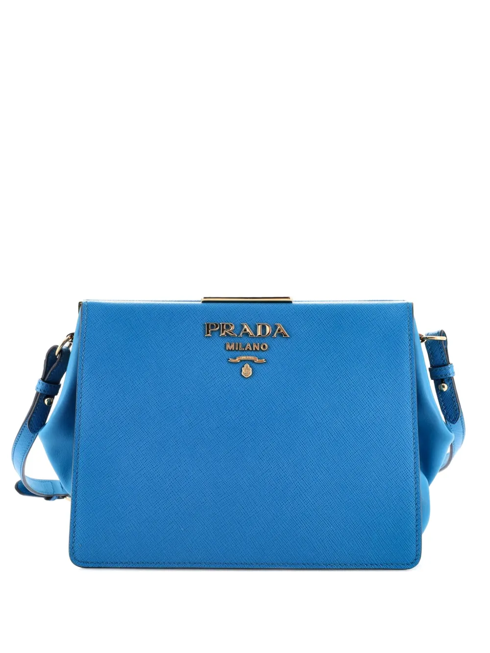 Prada Pre-Owned Light Frame Shoulder Bag Saffiano Leather Small crossbody bag - Blu