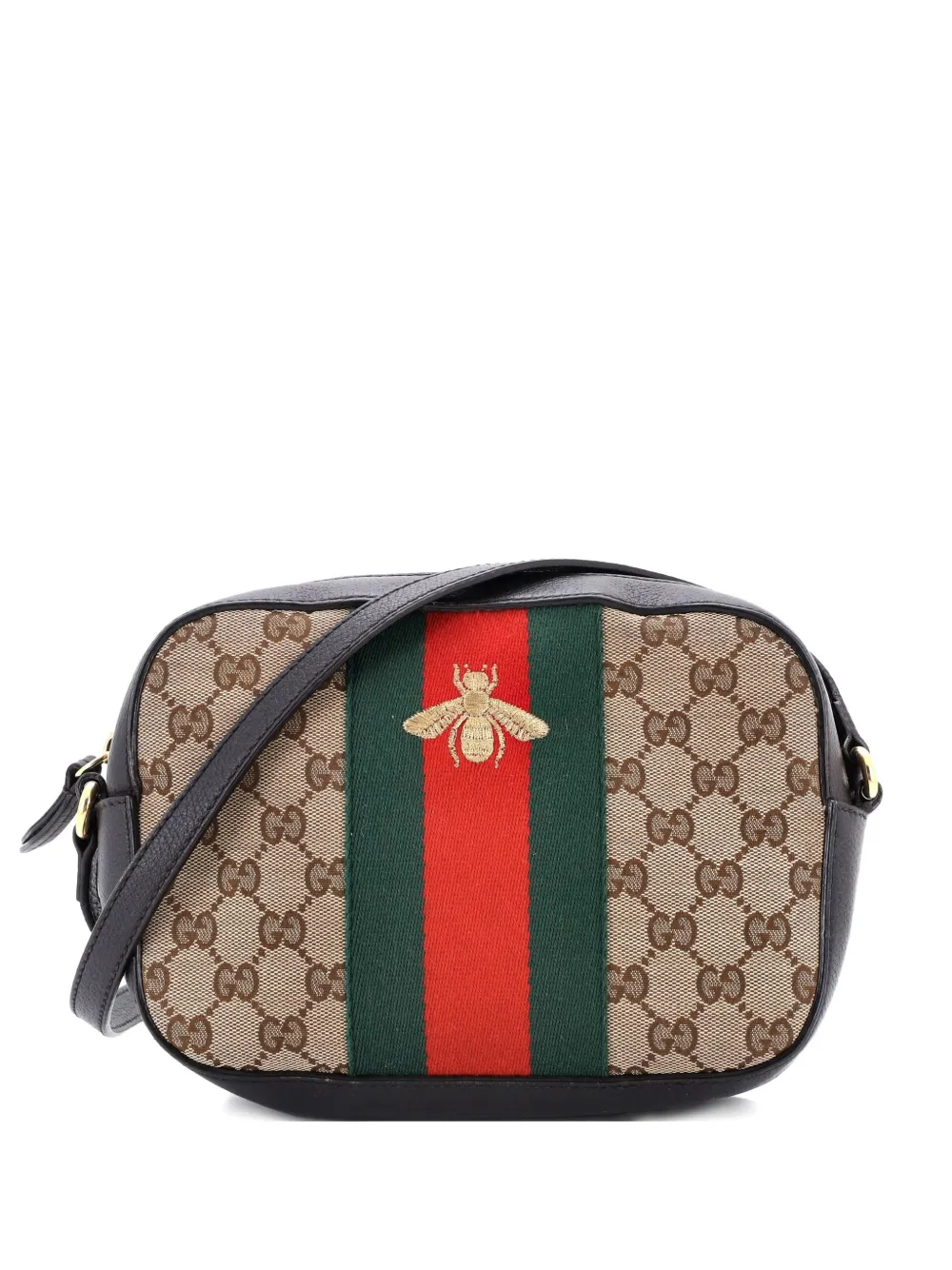Gucci Pre-Owned Bee Web Camera Bag GG Canvas crossbody bag - Marrone