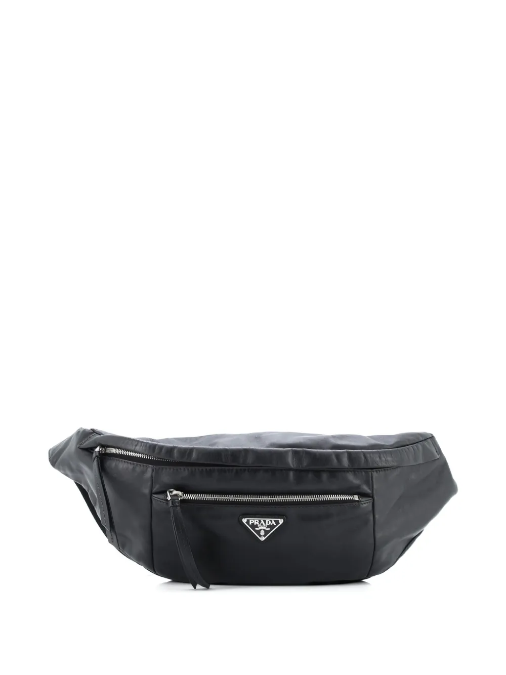 Prada Pre-Owned Front Pocket Soft Calfskin Large belt bag - Nero