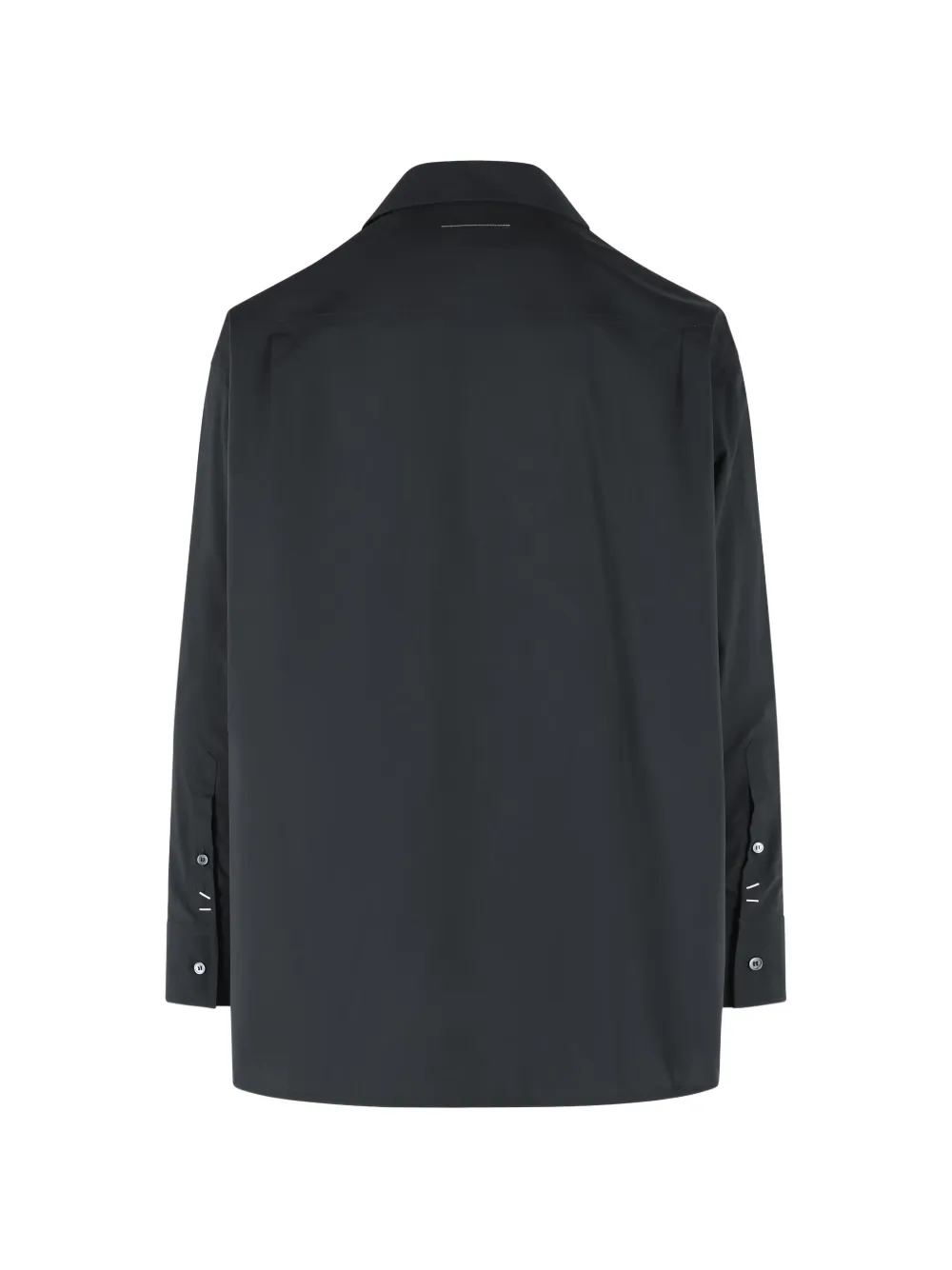 MM6 Maison Margiela Pointed Collar Staple Detail Shirt | Black