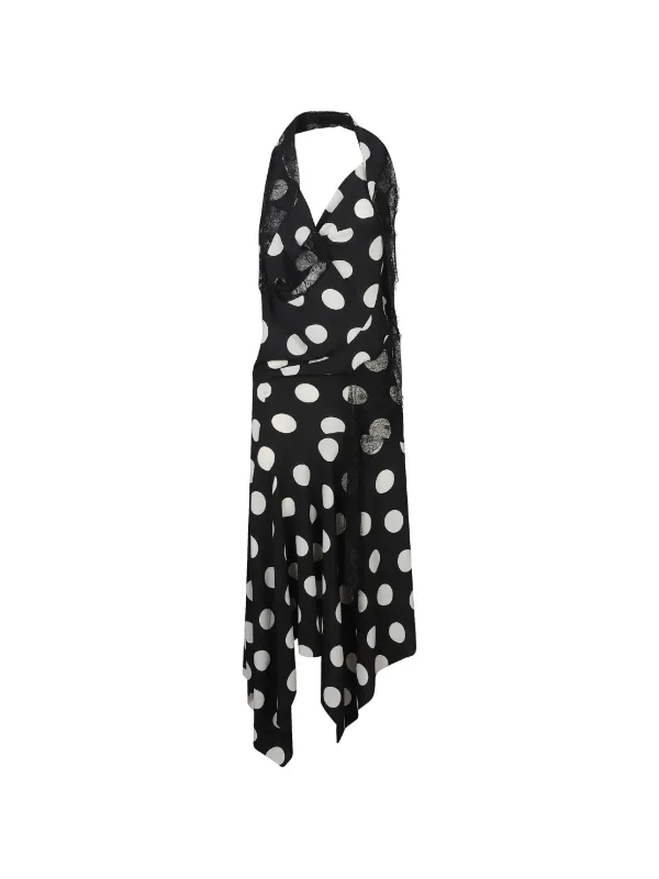 Junya Watanabe Lace-detail Midi Dress in Black