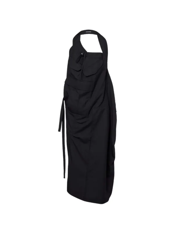 Junya Watanabe Ruffled Lace-panelled Dress in Black