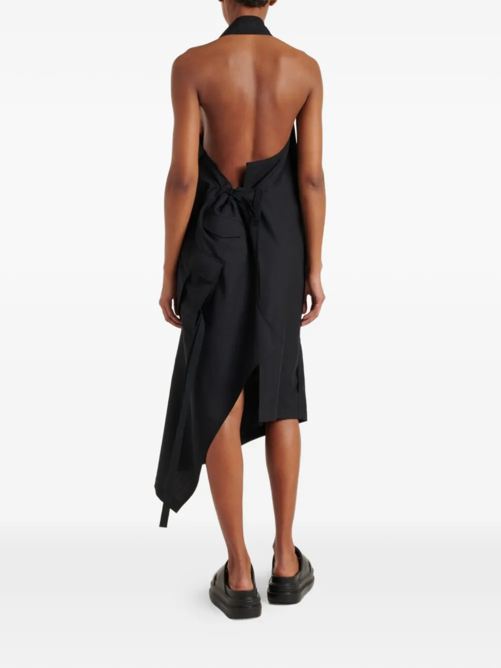 Junya Watanabe Asymmetrische jurk met zakken Zwart