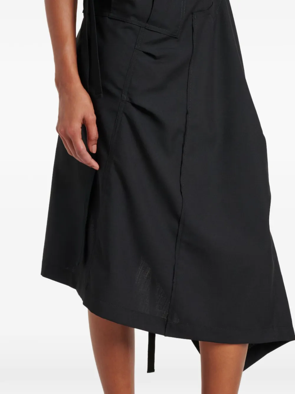 Junya Watanabe Asymmetrische jurk met zakken Zwart