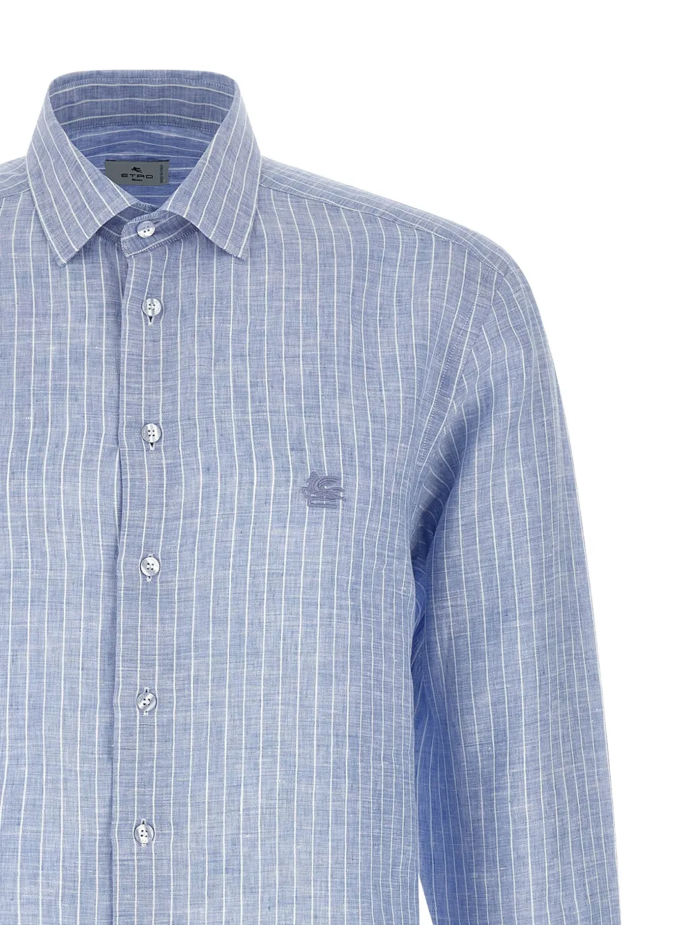 ETRO Gestreept T-shirt met geborduurd logo Blauw