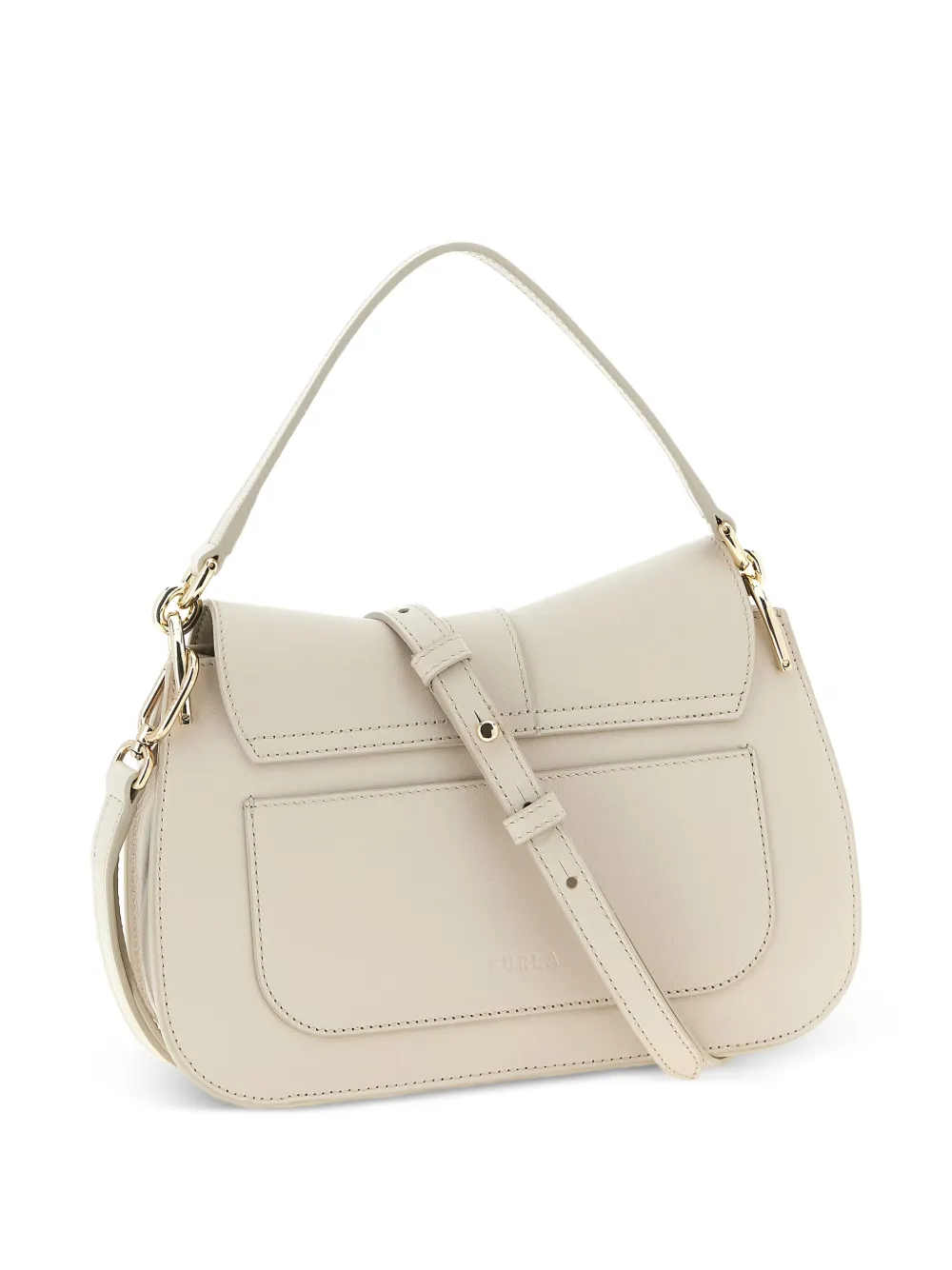  Furla Flow Leather Shoulder Bag - Neutrals 