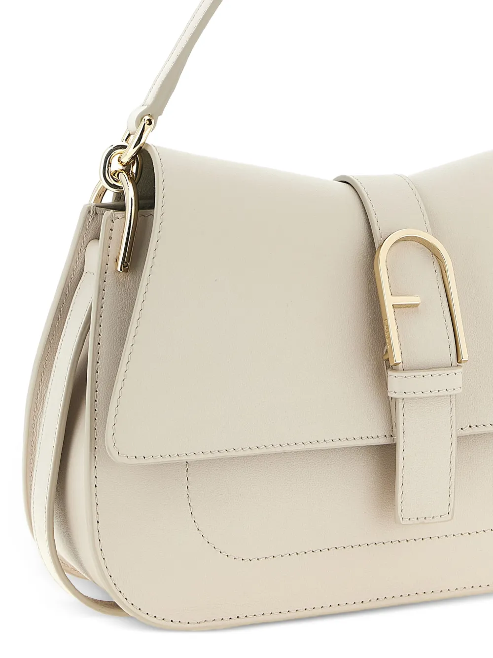  Furla Flow Leather Shoulder Bag - Neutrals 