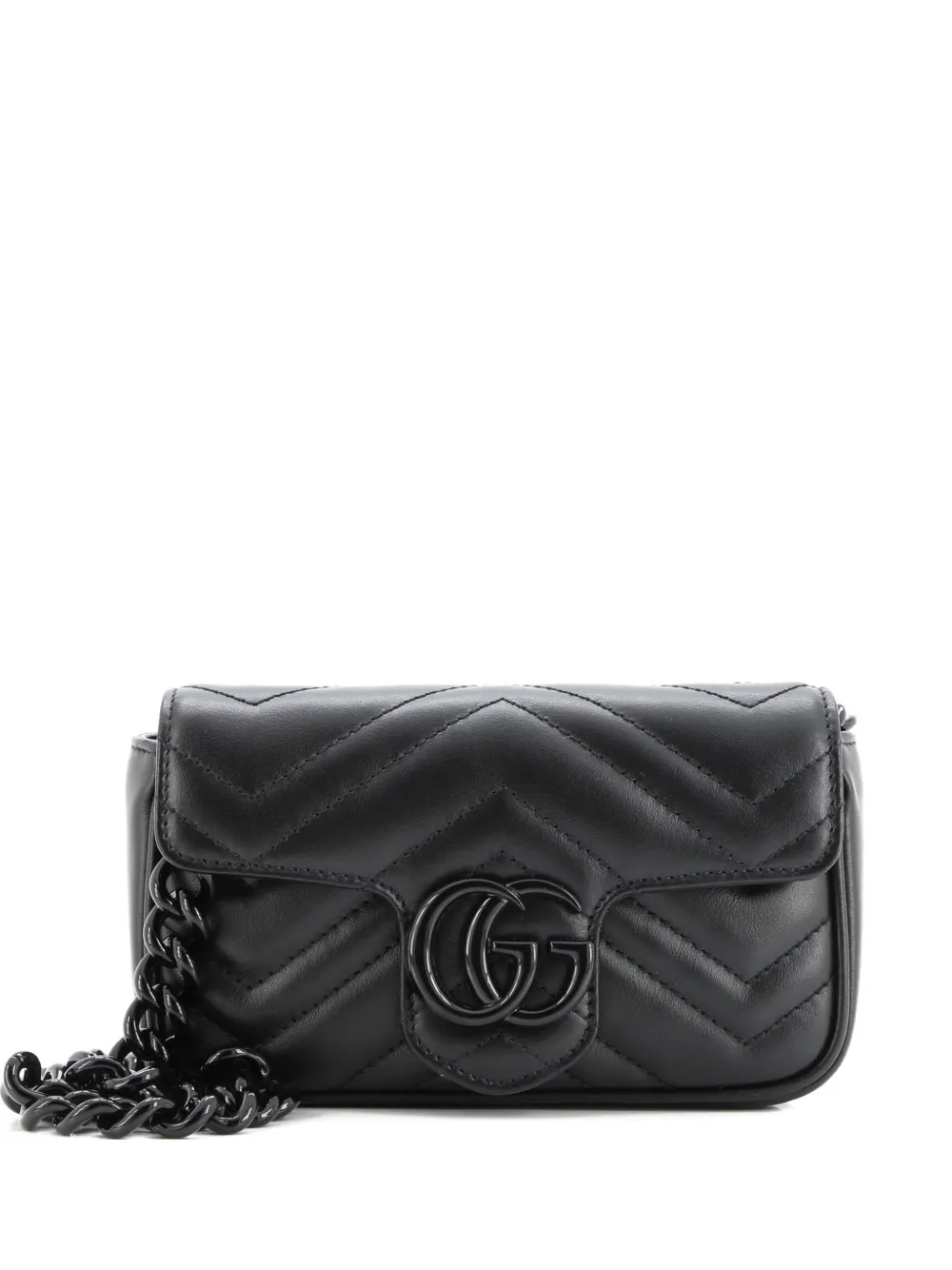 Gucci Pre-Owned GG Marmont Flap Matelasse Leather belt bag - Nero
