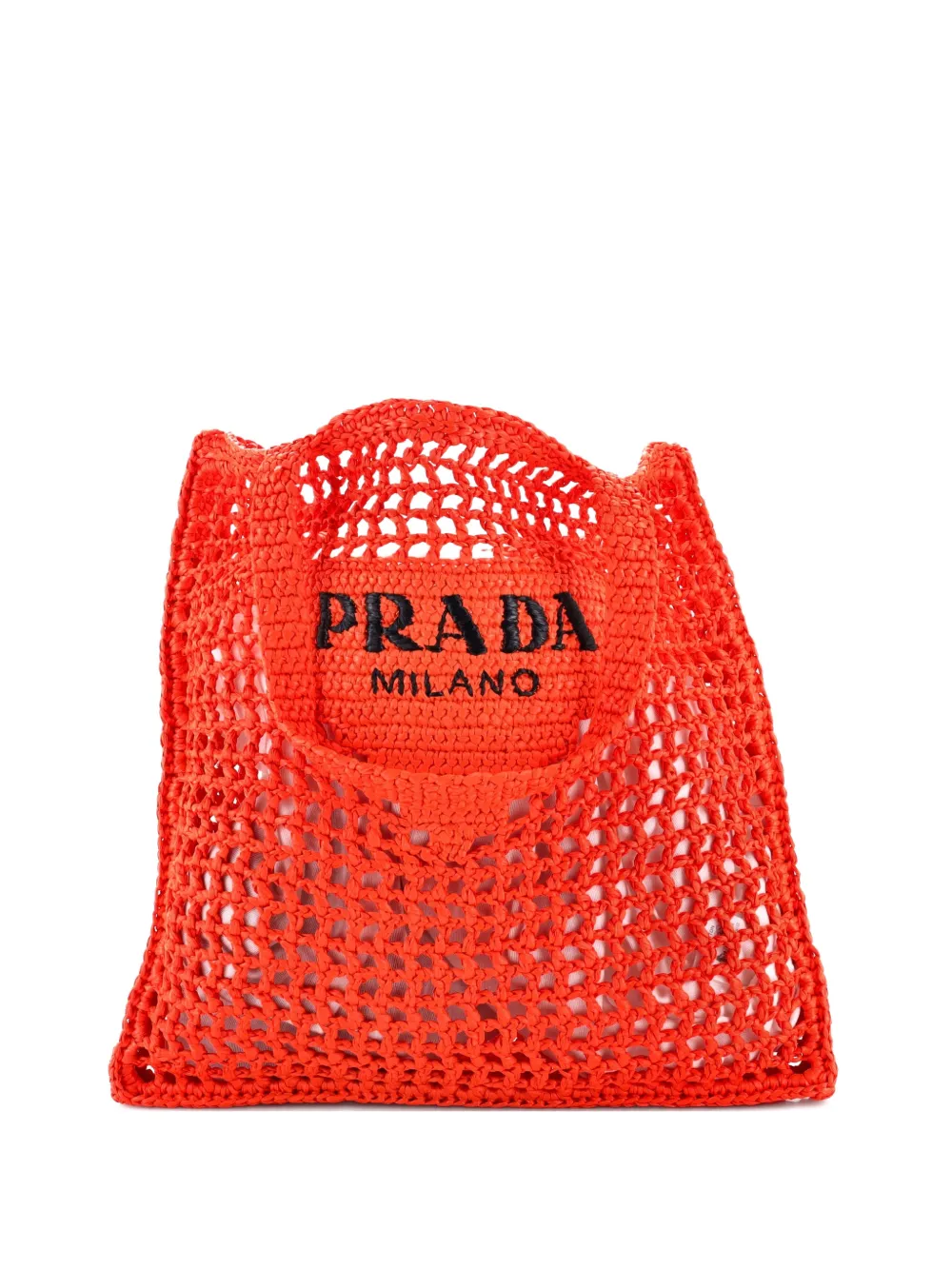 Prada Pre-Owned Triangle Logo Open Raffia tote bag - Arancione