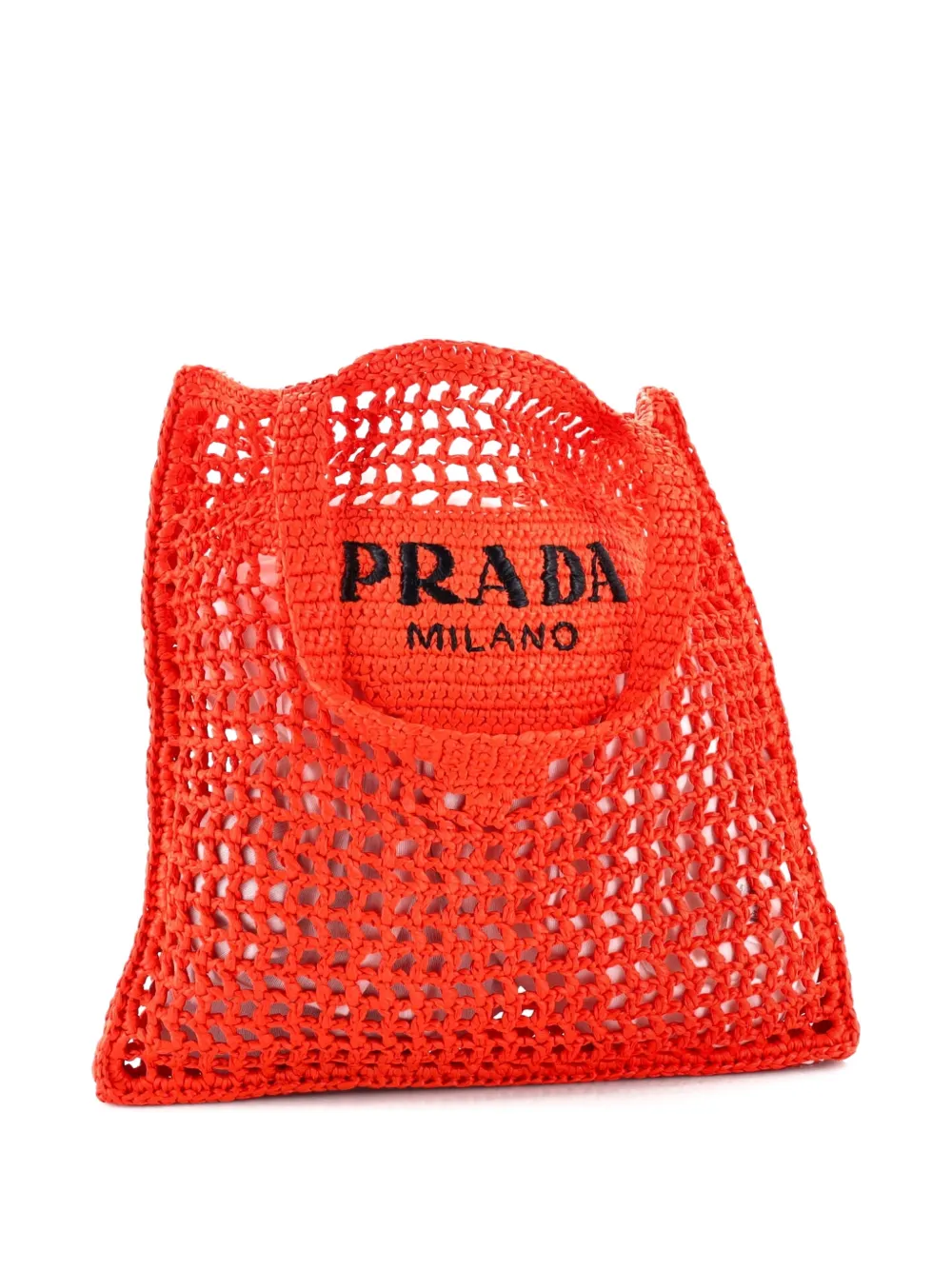 Triangle Logo Open Raffia tote bag