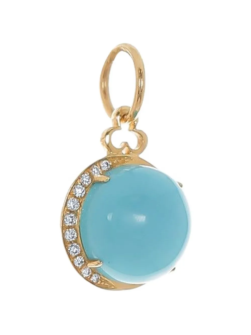 DEVON WOODHILL Moon turquoise and diamond pendant - Oro