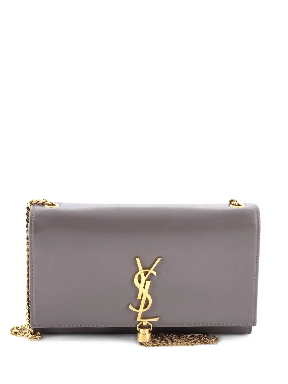 Saint Laurent Pre-Owned Classic Monogram Tassel Leather Medium crossbody bag - Grigio