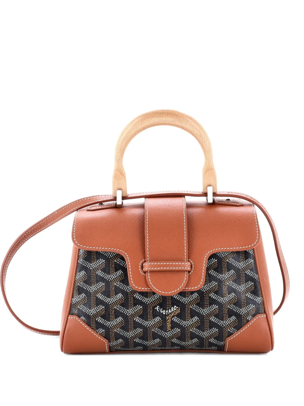 Goyard Pre-Owned Borsa a spalla Saigon mini in pelle e tela cerata - Nero