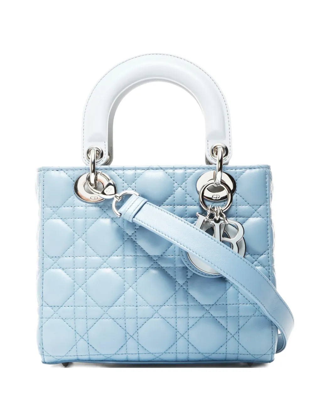 Christian Dior Pre-Owned 2024 small Lady Dior quilted two-way tote bag - Blu