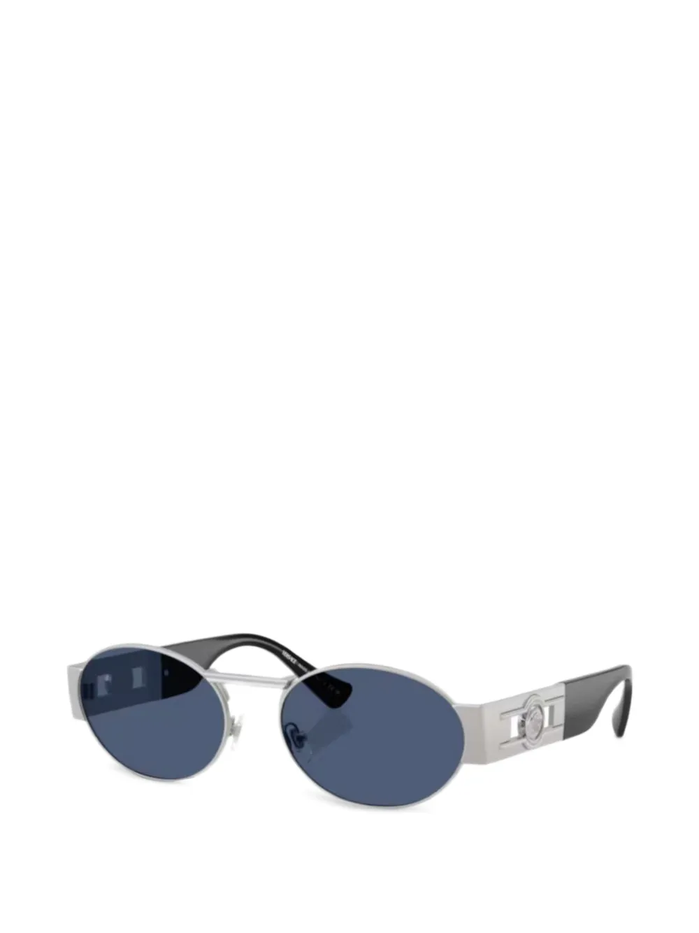 Versace Eyewear logo-detail oval-frame sunglasses - Argento
