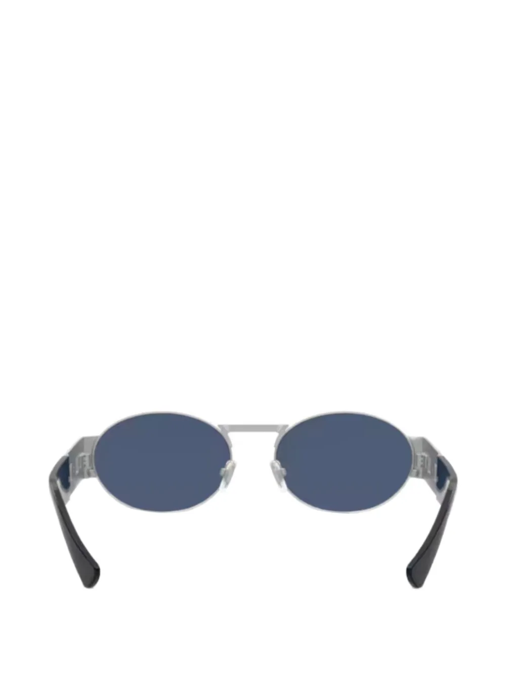 Versace Eyewear Zonnebril met ovalen montuur en logodetail Zilver