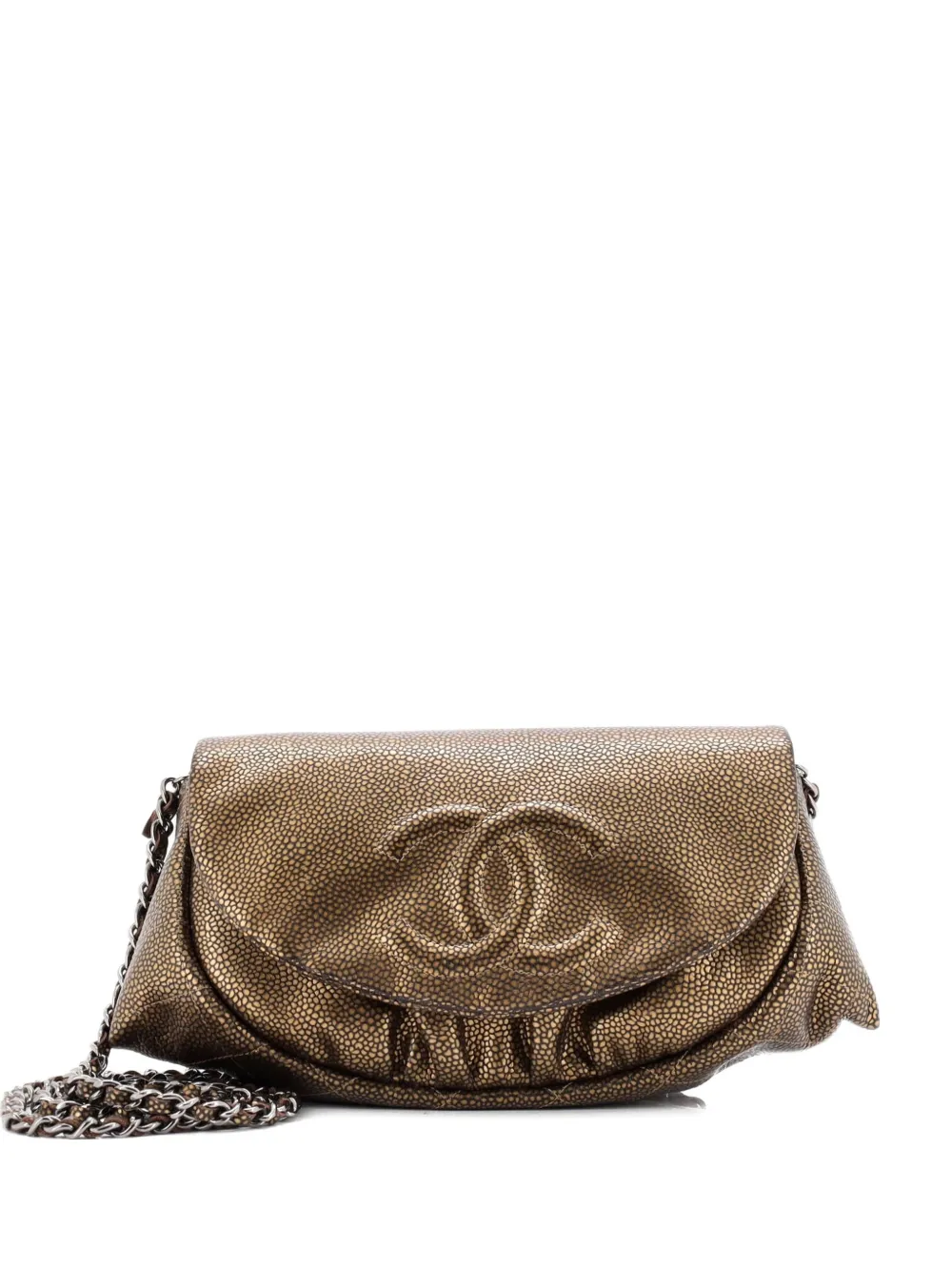 CHANEL Pre-Owned Half Moon Wallet on Chain Caviar crossbody bag - Oro
