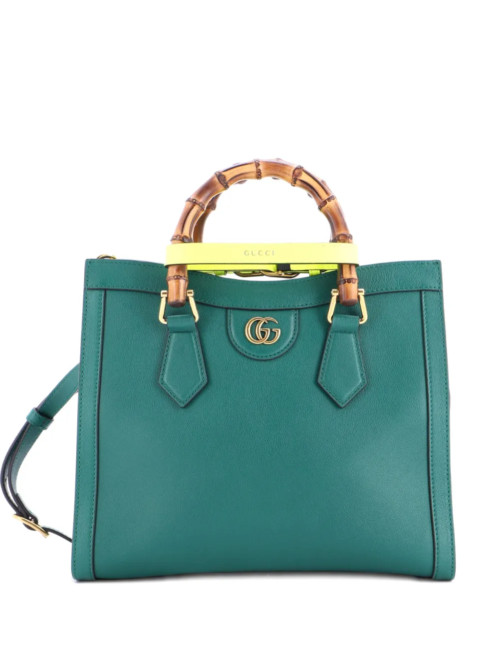 Gucci Pre-Owned Diana NM Bamboo Handle Leather Small tote bag - Verde