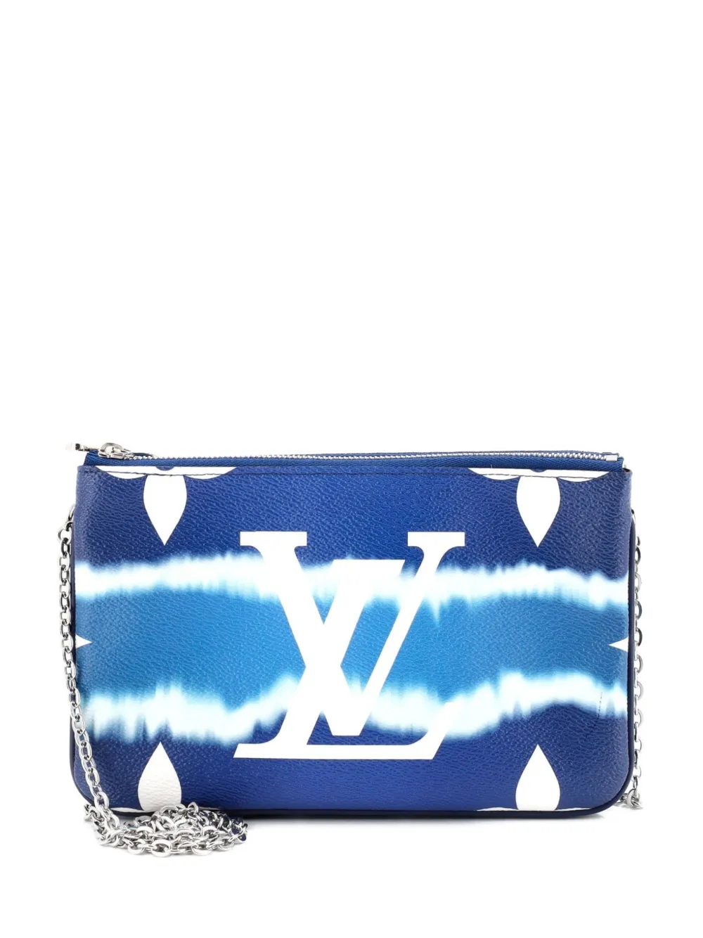 Louis Vuitton Pre-Owned Double Zip Pochette Limited Edition Escale Monogram Giant clutch bag - Blu