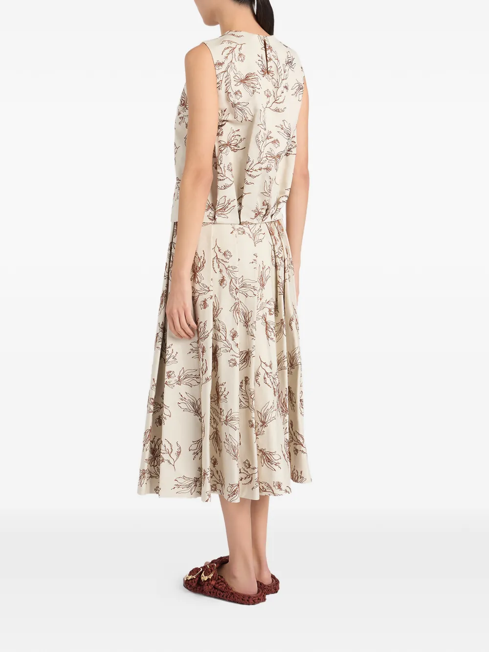  Ports 1961 Floral Midi Skirt - Neutrals 