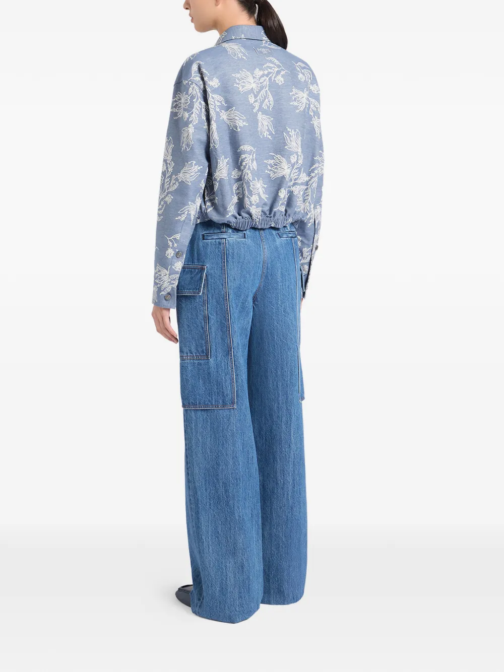  Ports 1961 Floral-embroidered Jacket - Blue 